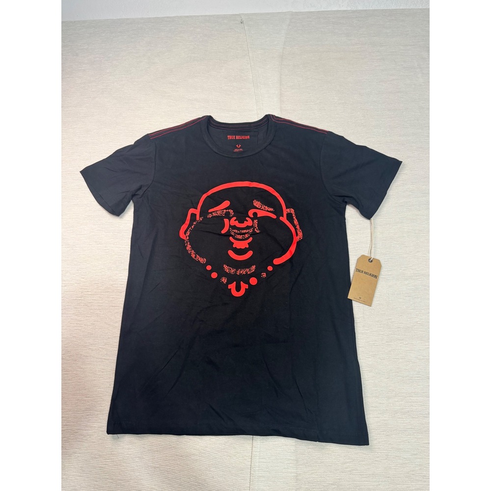 True Religion Mens Original Buddha Brand Graphic T-Shirt Black Red M11006C118 S